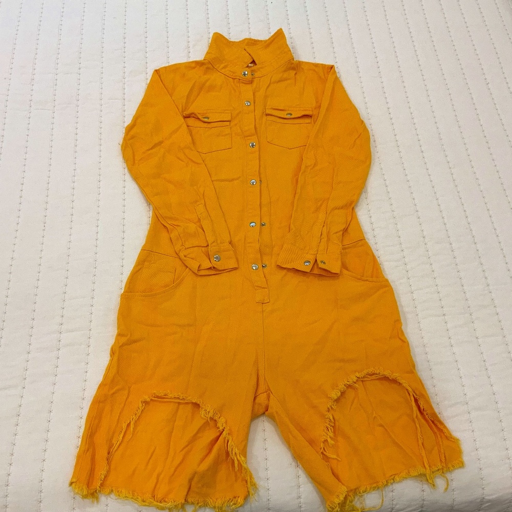 Distressed Denim Romper